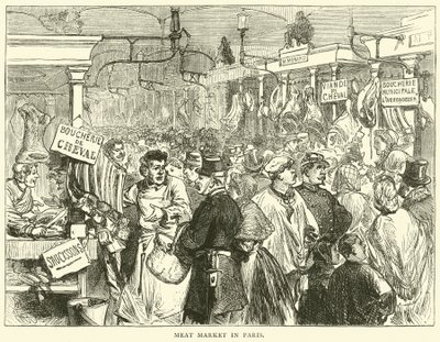 Targ mięsny w Paryżu, październik 1870 autorstwa English School