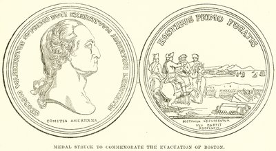 Medal uderzył dla upamiętnienia ewakuacji Bostonu autorstwa English School