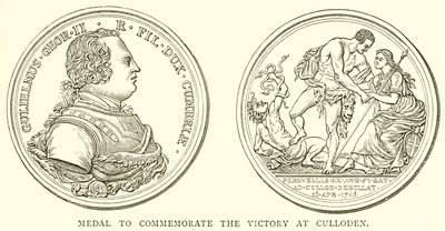 Medal upamiętniający zwycięstwo w Culloden autorstwa English School