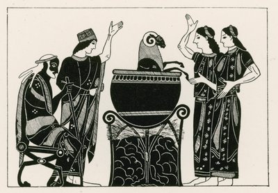 Medea gotująca barana (grawerunek) autorstwa English School