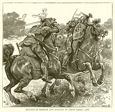 Spotkanie Hotspur i Douglasa w Chevy Chase, 1388 autorstwa English School