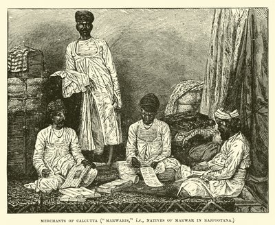 Kupcy z Kalkuty, Marwaris, czyli mieszkańcy Marwar w Rajpootanie autorstwa English School