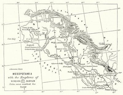 Mezopotamia z Królestwami Niniwy i Babilonu (rycina) autorstwa English School