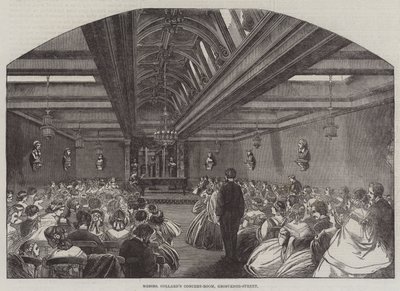 Sala koncertowa Messers Collard, Grosvenor-Street (grawerowanie) autorstwa English School