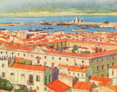 Mesyna, miasto i cieśnina (kolorowa litografia) autorstwa English School