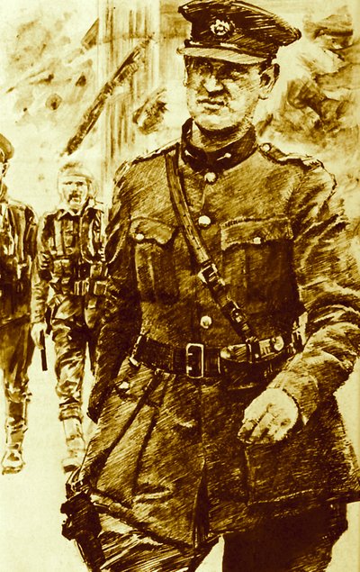 Michael Collins, przywódca rebeliantów w powstaniu wielkanocnym w Irlandii, 1916 autorstwa English School