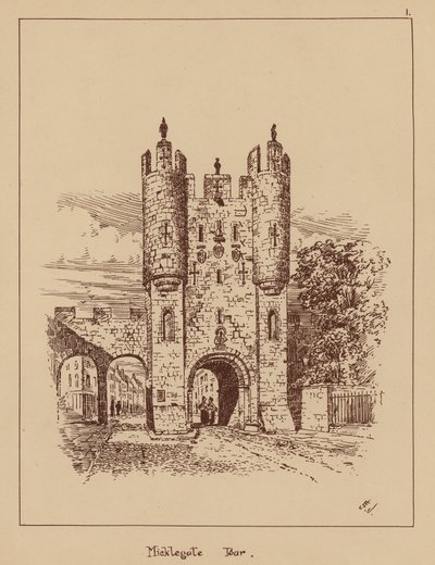 Micklegate Bar (litografia) autorstwa English School