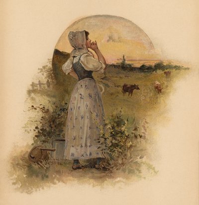 Milkmaid (chromolitho) autorstwa English School