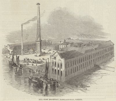 Depozyt banku Mill, Ranelagh-Road, Pimlico (grawerowanie) autorstwa English School