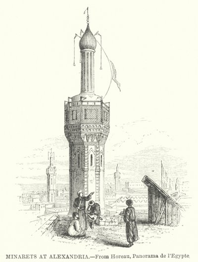 Minarety w Aleksandrii (rycina) autorstwa English School