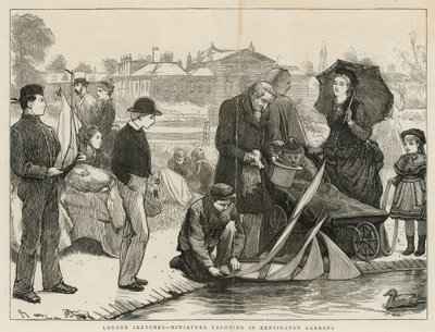 Miniaturowy jachting w Kensington Gardens, Londyn autorstwa English School