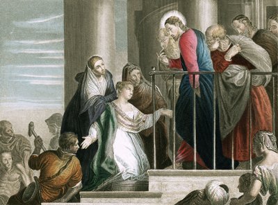 Cud. „Córko, bądź wygodna; twoja wiara cię uzdrowiła. autorstwa English School