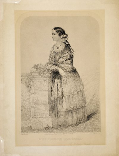 Miss Florence Nightingale: The Soldiers Friend autorstwa Elstona, grawerowane przez T.H. Ellis, wyd. Ellis, 51 Jewin Street, City of London, 1 maja 1856 autorstwa English School