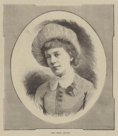 Panna Hilda Hilton (grawerunek) autorstwa English School
