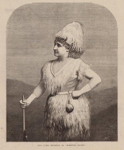 Panna Lydia Thompson jako "Robinson Crusoe" (rycina) autorstwa English School