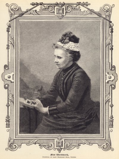 Panna Wordsworth, dyrektor Lady Margaret Hall w Oksfordzie (grawerowanie) autorstwa English School