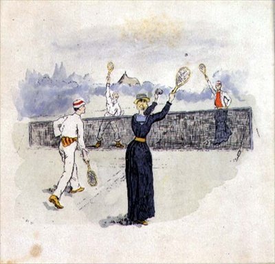 Mieszane Doubles (akwarela, długopis i tusz na papierze) autorstwa English School