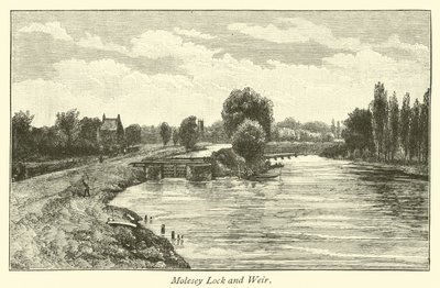 Śluza i jaz Molesey autorstwa English School