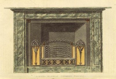 Mona Marble Chimney Piece, z Repozytorium Sztuki Ackermanna, tom II, 2, płyta 20 autorstwa English School