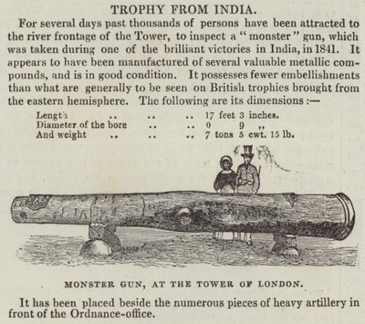 Monster Gun, w Tower of London (grawerowanie) autorstwa English School