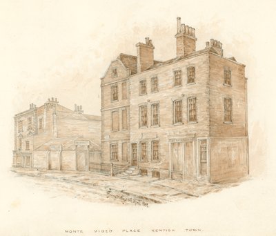 Monte Video Place, Kentish Town, Londyn (wc na papierze) autorstwa English School
