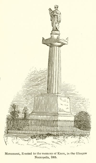 Pomnik wzniesiony ku pamięci Knoxa na nekropolii w Glasgow, 1825 autorstwa English School