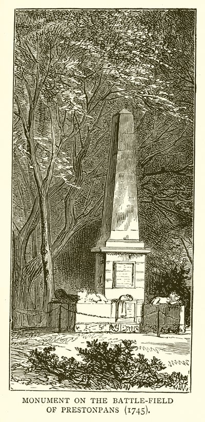 Pomnik na polu bitwy pod Prestonpans (1745) autorstwa English School