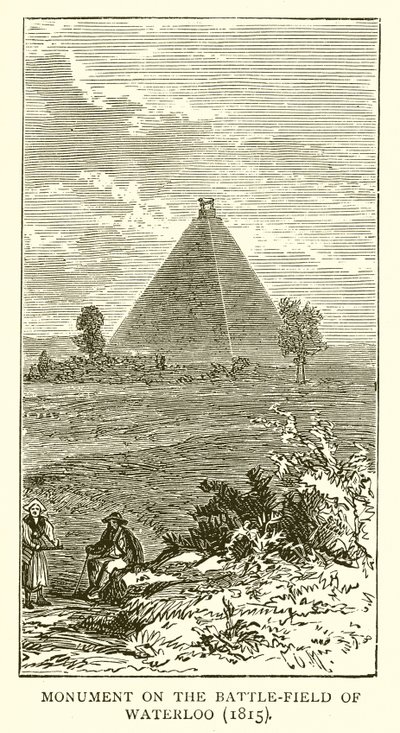 Pomnik na polu bitwy pod Waterloo (1815) autorstwa English School