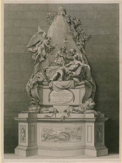Pomnik generała majora Jamesa Wolfe .a autorstwa English School