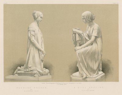 Poranna modlitwa Vincenzo Vela; Dziewczyna czytająca, Pietro Magni autorstwa English School