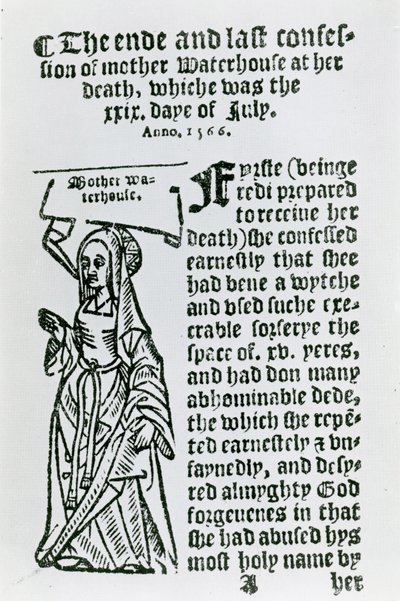 Mother Waterhouse (ok.1503-1566), broszura, 1566 autorstwa English School