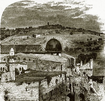 Góra Oliwna z Jerozolimy autorstwa English School