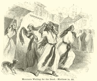 Żałobnicy opłakują zmarłych, Mateusz, IX, 23 autorstwa English School