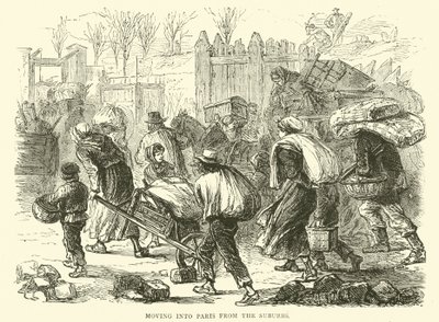 Przeprowadzka do Paryża z przedmieść, grudzień 1870 autorstwa English School
