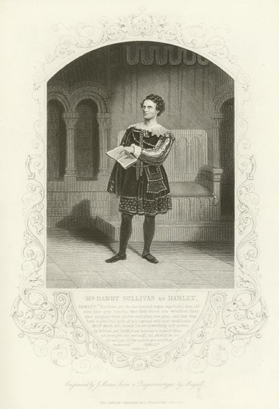 Pan Barry Sullivan jako Hamlet, akt II, scena ii autorstwa English School