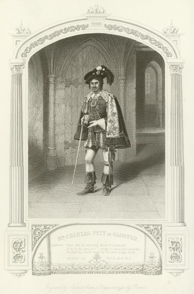 Pan Charles Pitt jako Gloster, Henryk VI, część III autorstwa English School