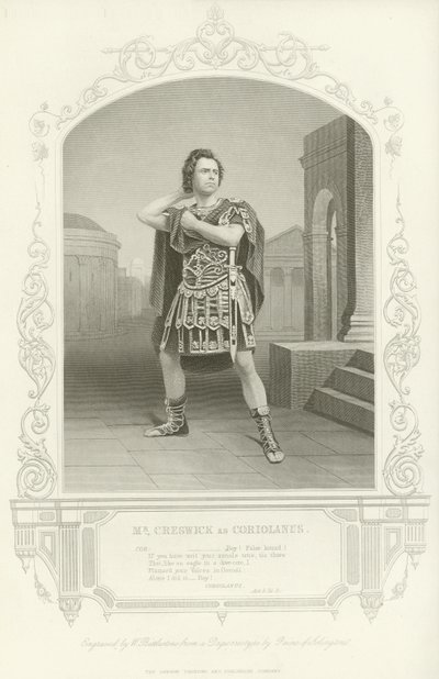 Pan Creswick jako Coriolanus, Coriolanus, akt V, scena III autorstwa English School
