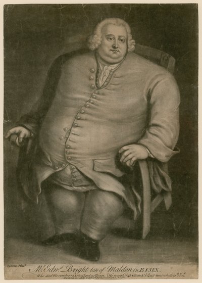 Pan Edward Bright, zmarły z Maldon, Essex, zmarł 10 listopada 1750, w wieku 29 autorstwa English School