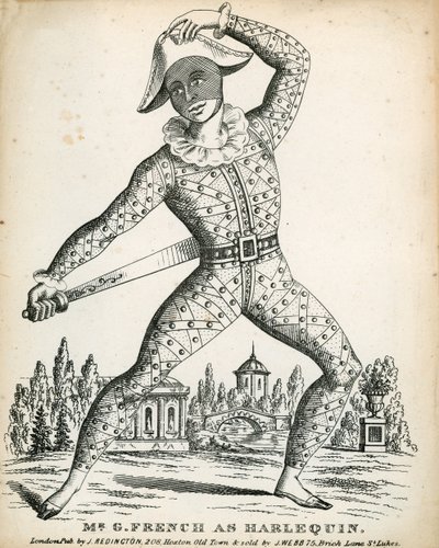 Pan G French jako Harlequin autorstwa English School