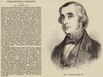 Pan G Poulett Scrope, MP (grawerowanie) autorstwa English School