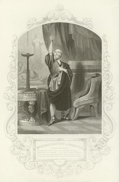 Pan George Bennett jako Apemantus, łaska Apemantus, Tymon z Aten, Akt I, scena II autorstwa English School