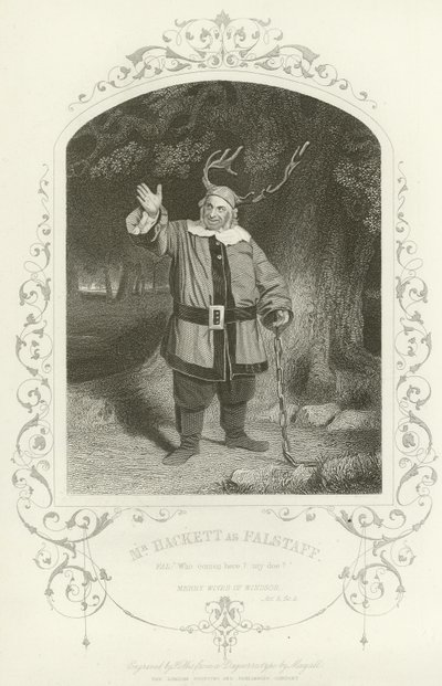 Pan Hackett jako Falstaff, Wesołe żony Windsoru, akt V, scena v autorstwa English School