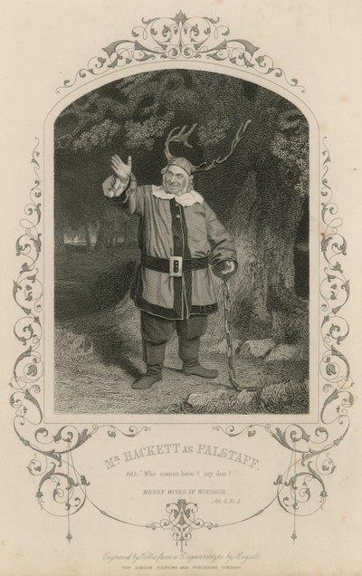 Pan Hackett jako Falstaff w Wesołych żonach Windsoru autorstwa English School