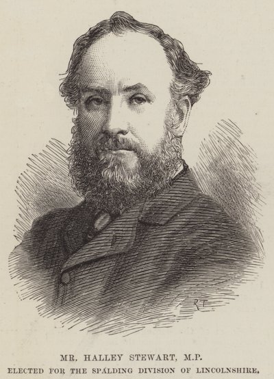 Pan Halley Stewart, poseł, wybrany do Dywizji Spalding w Lincolnshire (grawerowanie) autorstwa English School