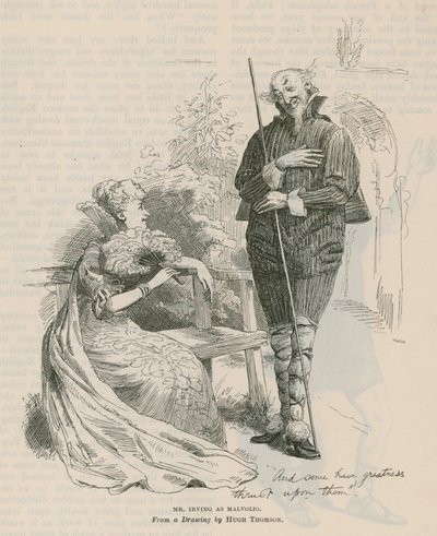 Pan Henry Irving, aktor, jako Malvolio autorstwa English School