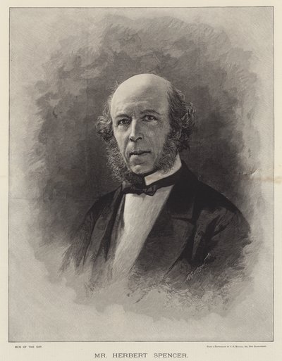 Pan Herbert Spencer (grawerunek) autorstwa English School
