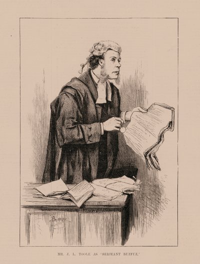 Pan JL Toole jako "sierżant Buzfuz" (rycina) autorstwa English School