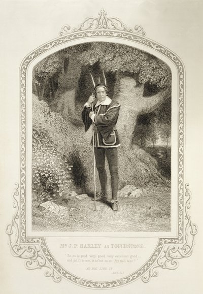 Pan J.P. Harley jako kamień probierczy, akt V, scena 1, w Jak wam się podoba Williama Szekspira (1564-1616) wyryty przez George