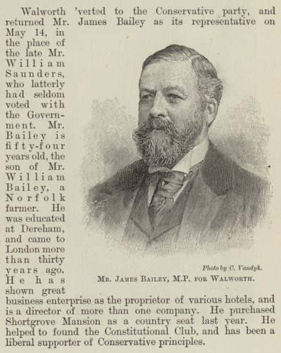 Pan James Bailey, poseł Walworth (grawerunek) autorstwa English School