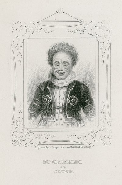 Pan Joseph Grimaldi jako Clown autorstwa English School